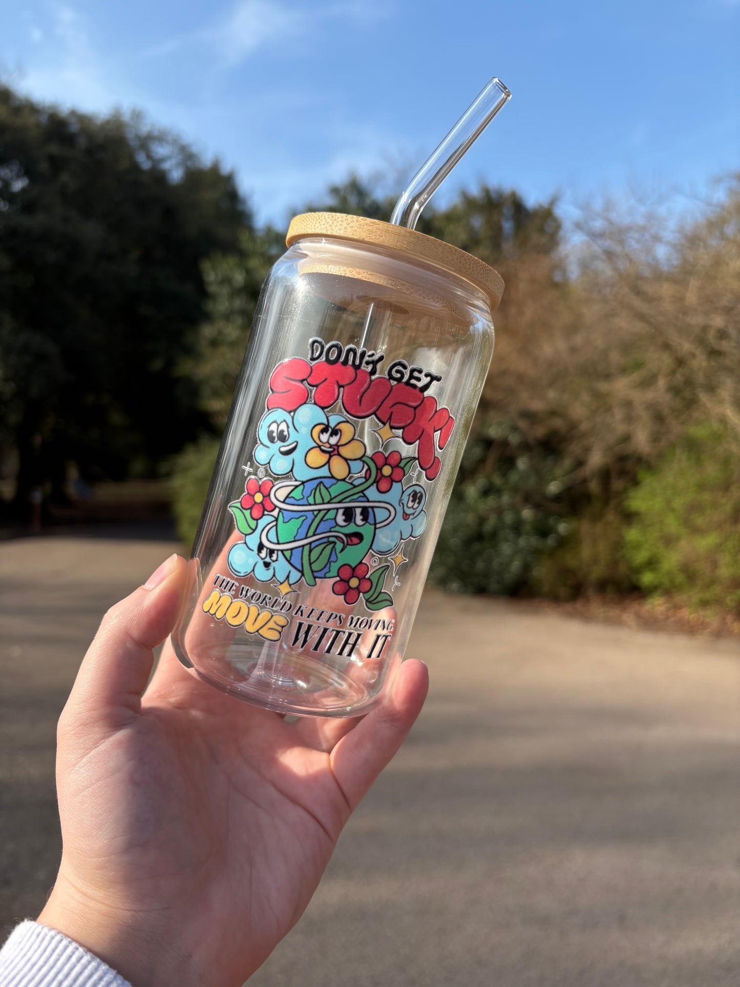 Don’t Get Stuck Glass Tumbler