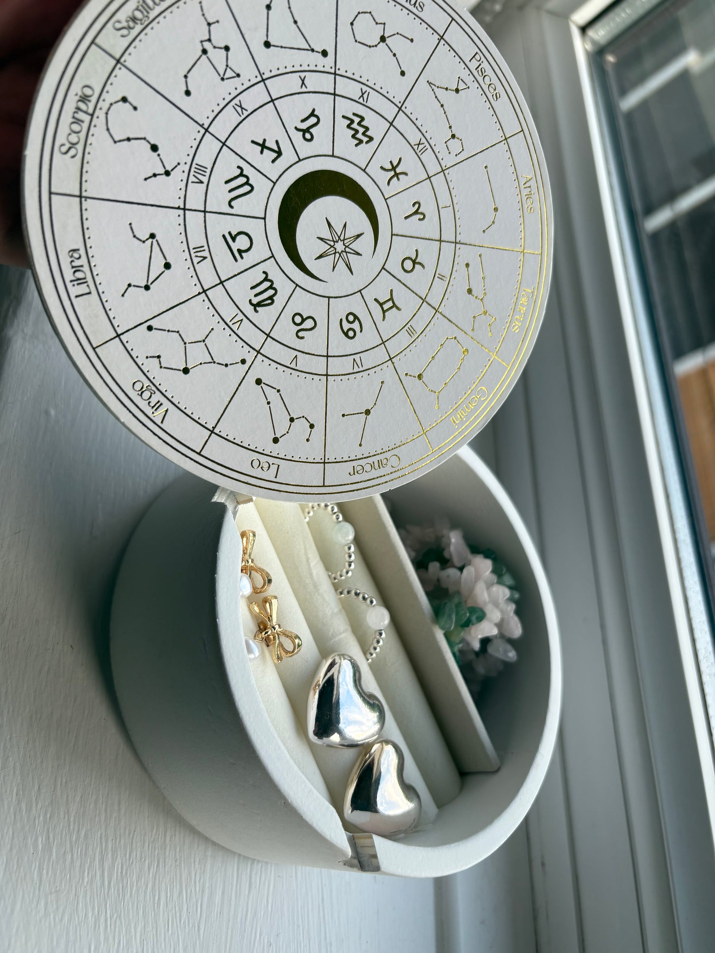 ✨ Celestial Zodiac Trinket Box with Mirror ✨