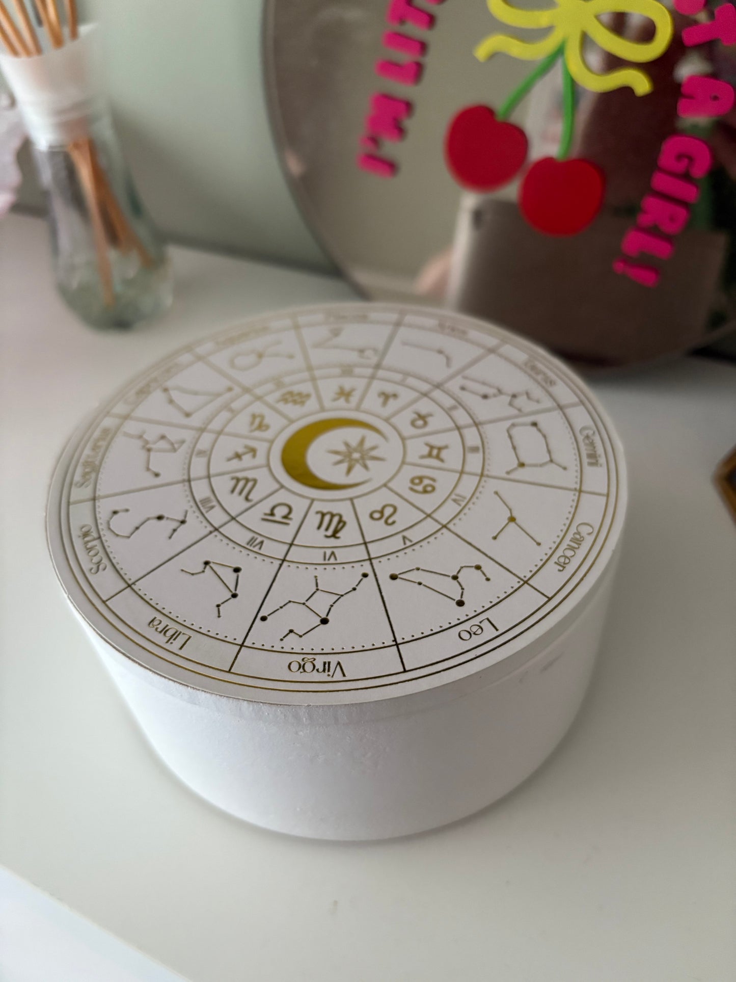 ✨ Celestial Zodiac Trinket Box with Mirror ✨
