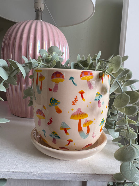 Whimsical Mushroom Plant Pot